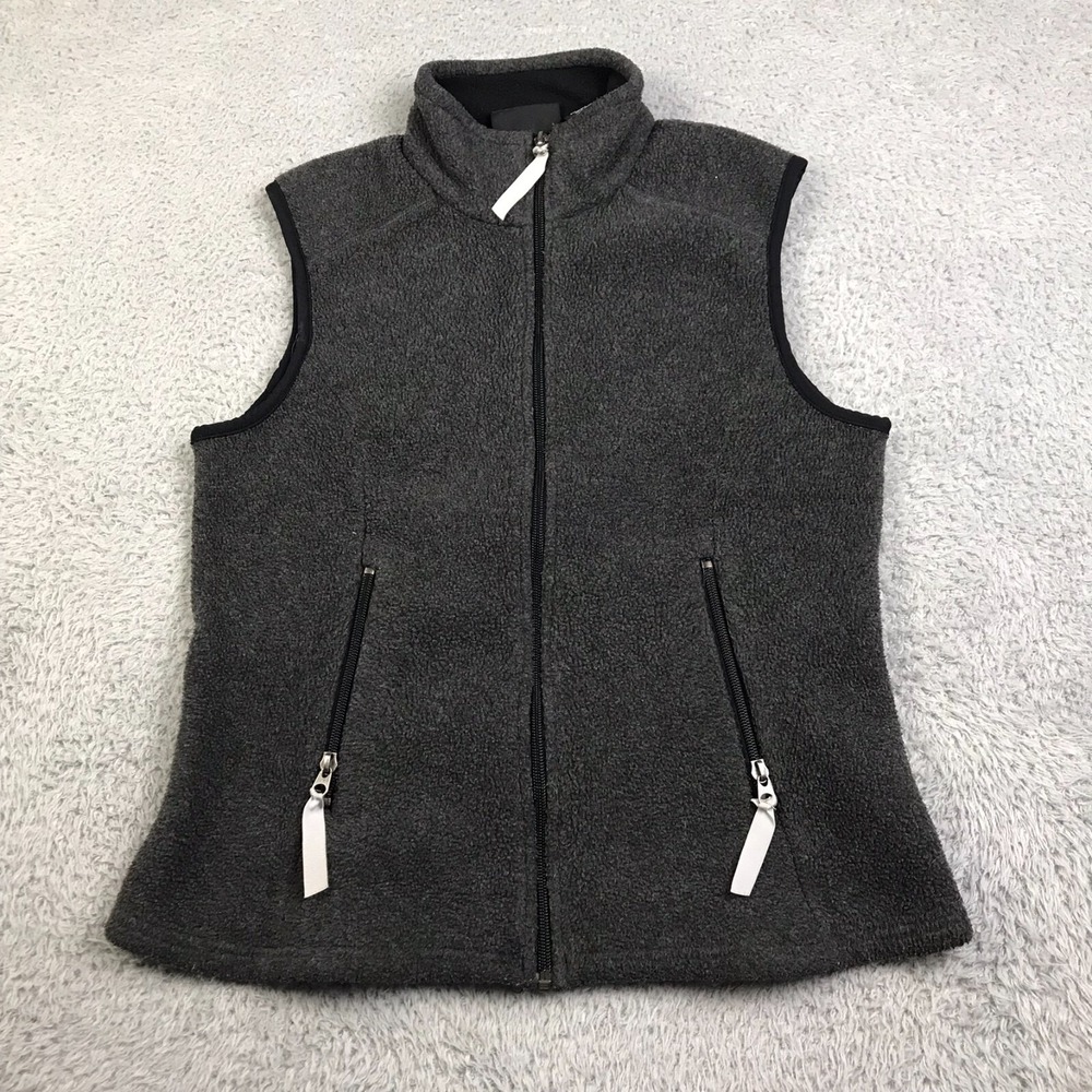 Patagonia Synchilla Vest Womens M Gray Fleece Mock Neck Sleeveless Jacket